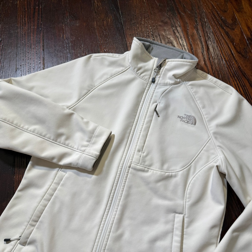 North Face Apex Bionic Jacket Womens M White Softshell Full Zip Gorpcore *READ*